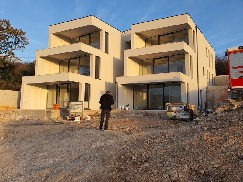 Tengerre néző kilátás a nappaliból: A horvátországi A2363 ingatlan 3D vizualizációja.