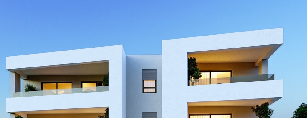 Modern apartmanok terasszal és kilátással a tengerre