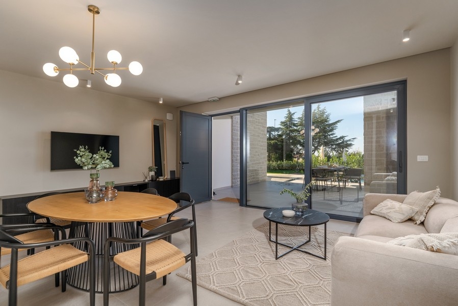 Elegáns nappali egy luxuslakásban Isztria, Porec