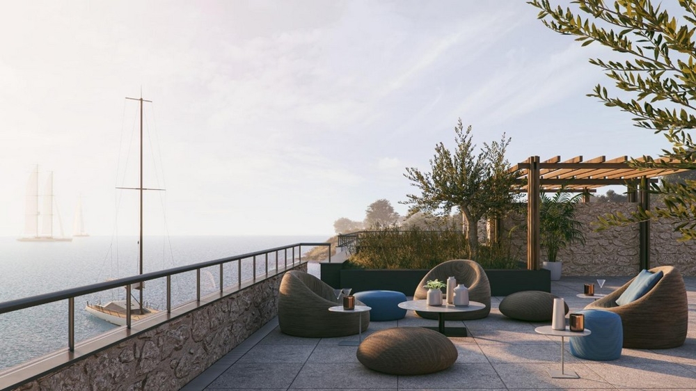 Penthouse tetőterasszal a horvátországi Krk szigeten.