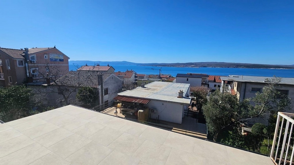 Tengerre néző kilátás a horvátországi A3604 ingatlan teraszáról.