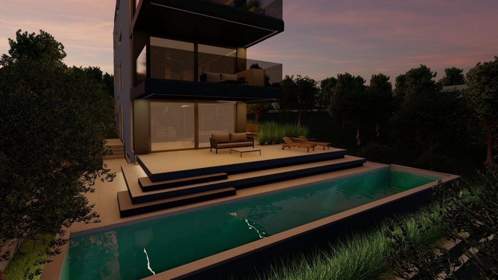 Földszinti lakás medencével eladó Horvátországban - Panorama Scouting A3619.