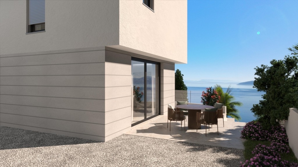 Terasz ülősarokkal és kilátással a tengerre