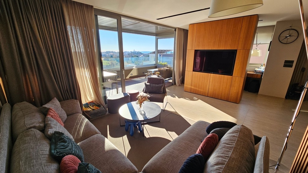 Luxus nappali az A3865 ingatlan Isztria szigetén, Novigradban.