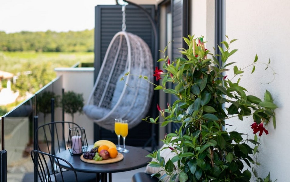 Gyönyörű terasz Novigradban, Isztria - Apartman A3866.