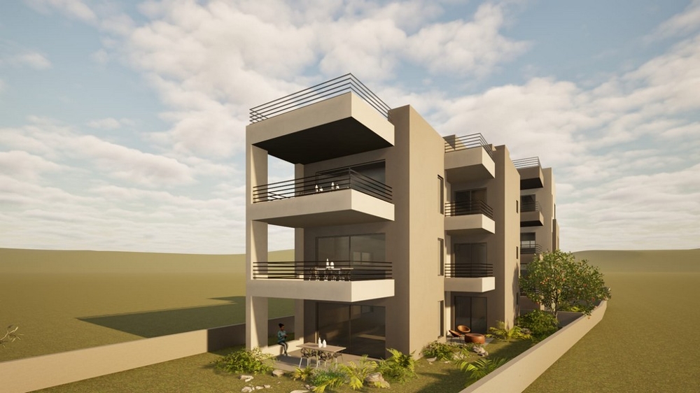 Modern új épület erkéllyel és terasszal Horvátországban