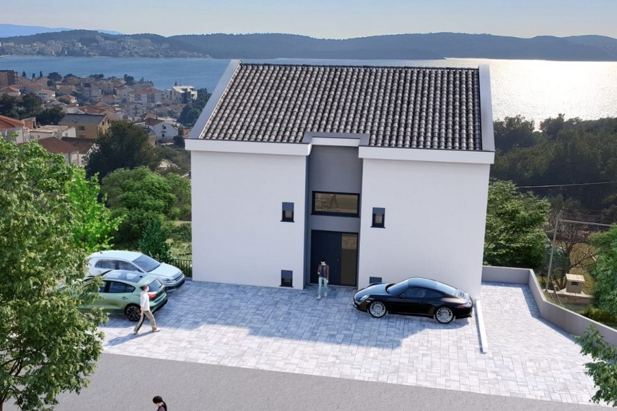 Penthouse tengerre néző kilátással a Trogir-öbölre