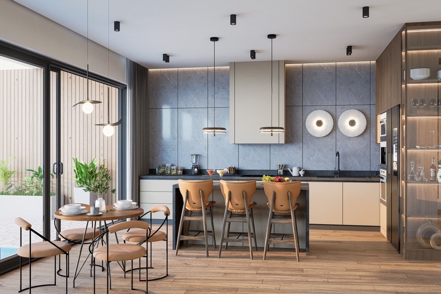 Design konyha modern lakásban