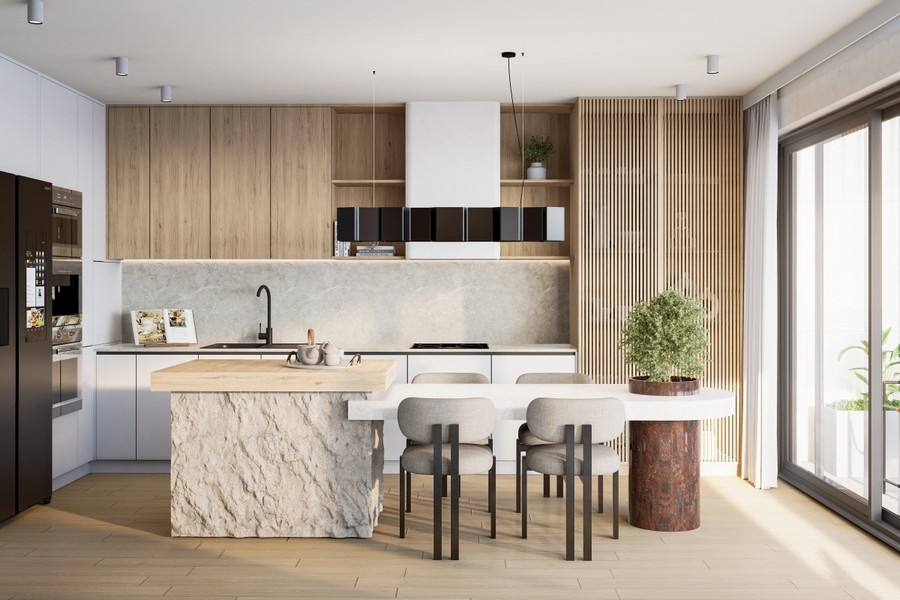 Nyitott konyhás penthouse apartman