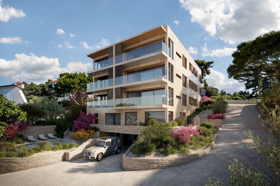 Modern, új apartmanok tengerre néző kilátással.- A3973