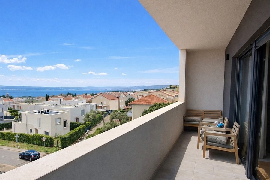 Tengerre néző terasz modern apartmanban