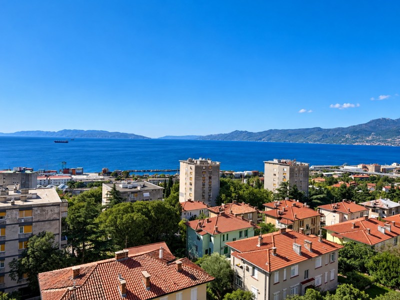 Kilátás Rijekára a Kvarner-öbölre