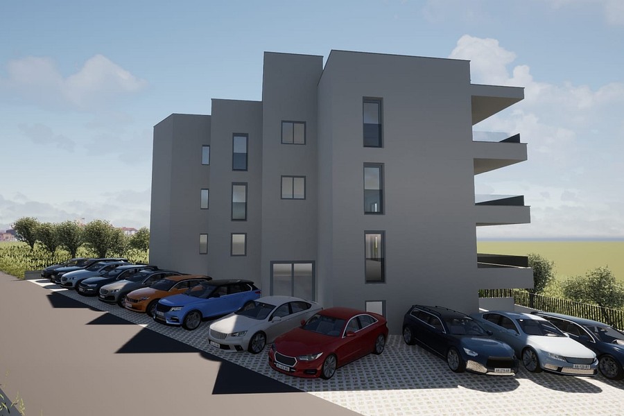 Parkolók az épület hátsó oldalán