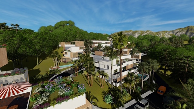 Egy másik kép egy lehetséges villáról az Abbázia régióban található helyszínen.