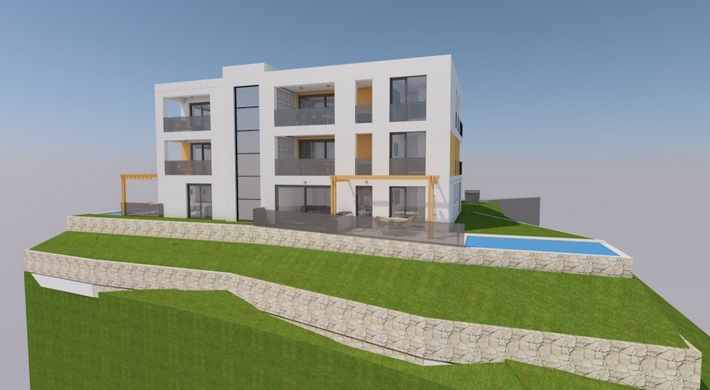 Eladó 5 lakásos apartmanház a horvátországi Icici közelében.