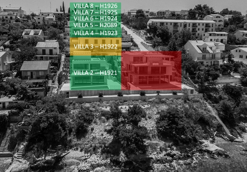 Luxus tengerparti ingatlanok Horvátországban - Panorama Scouting H1927, Közép-Dalmácia, Ciovo Trogir-sziget.