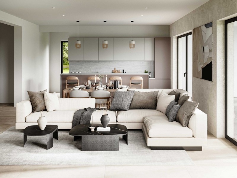 A H2440 villa nappalija Porec közelében - Ingatlan Isztria.