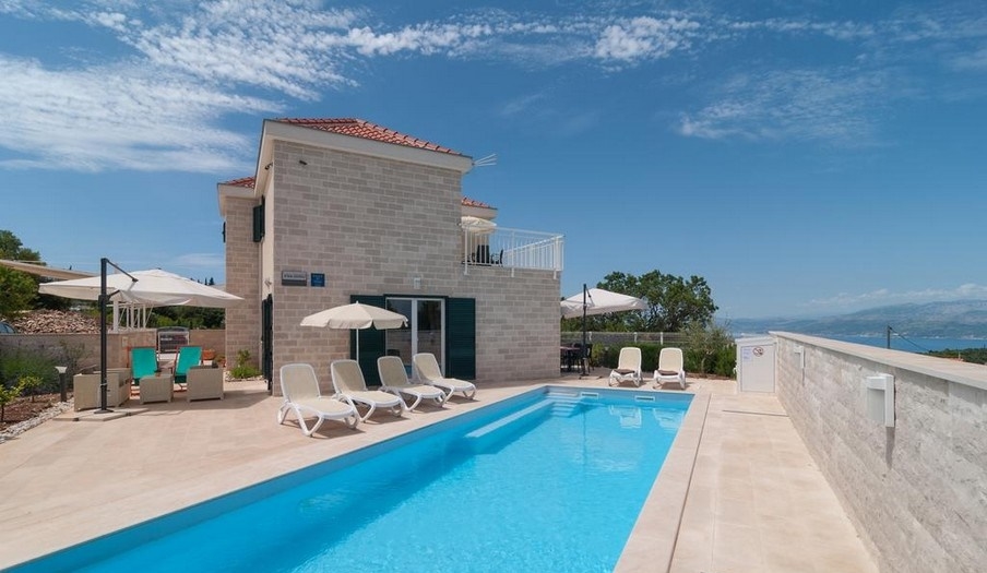 Kővilla medencével és panorámás kilátással a tengerre - H2760 - Horvátországi ingatlan