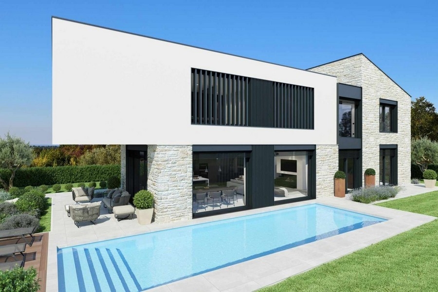 Luxus villa medencére és tengerre néző kilátással Isztrián - Panorama Scouting H3433.