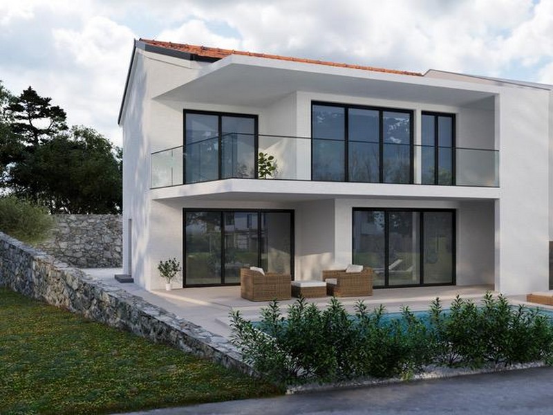 Egy új épület 3D-s megjelenítése Horvátországban.