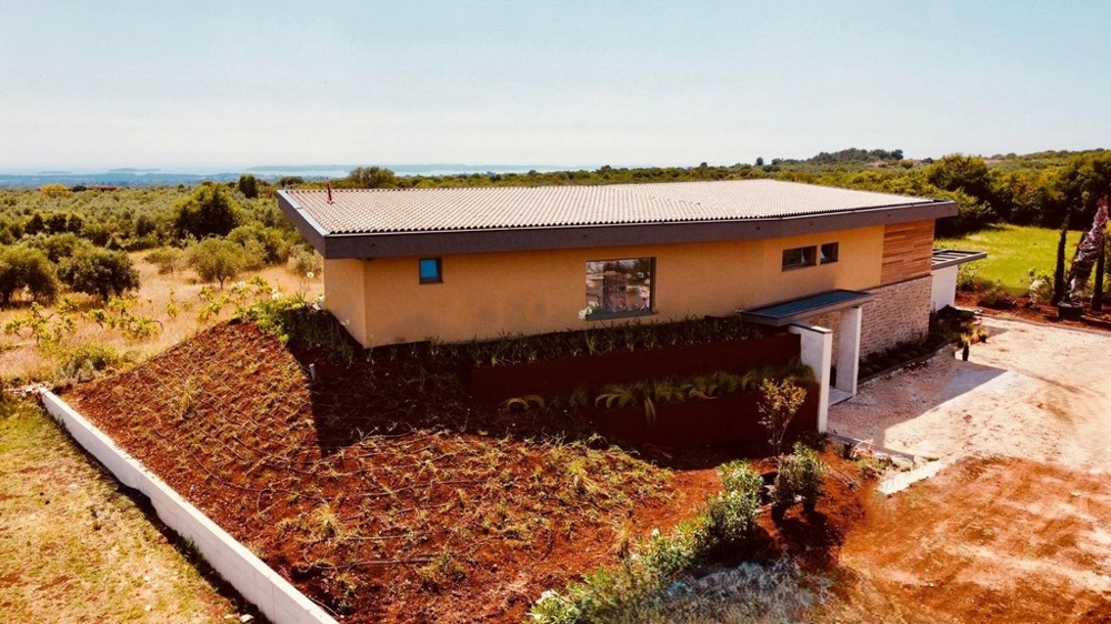 Kilátás a tengerre és a Villa H3485 Horvátországban.