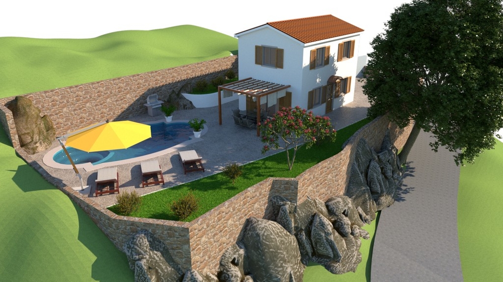 Mediterrán új épület medencével Horvátországban Abbázia közelében - eladó a Panorama Scoutingnál.