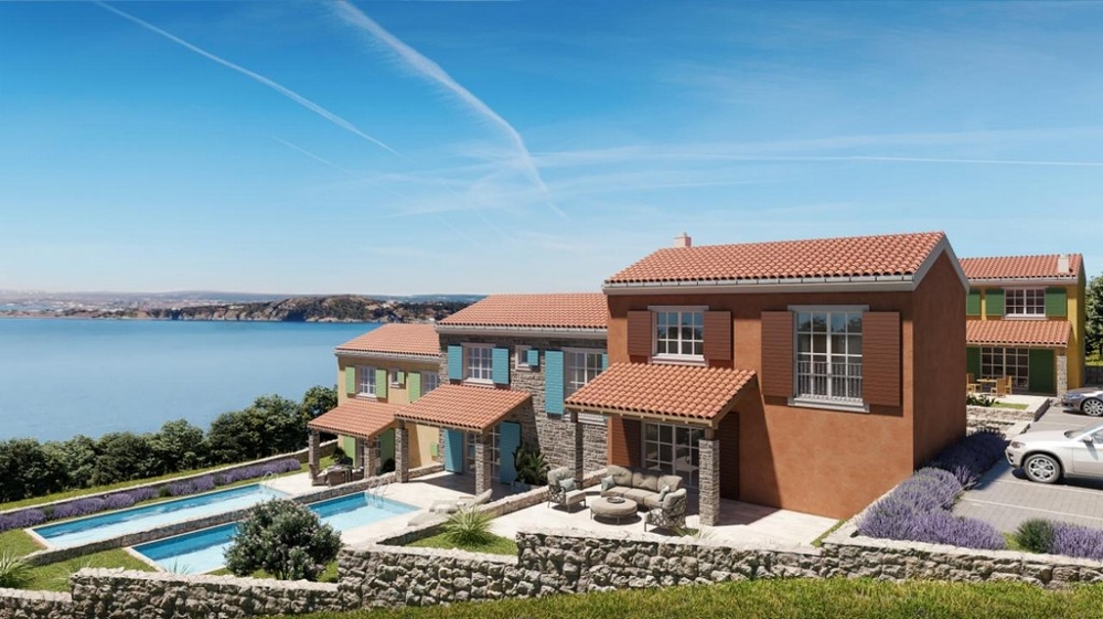 Új építésű ház medencére és tengerre néző kilátással