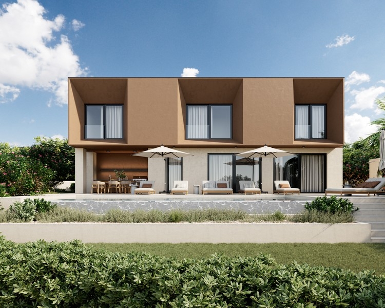 Modern villa medencével és terasszal