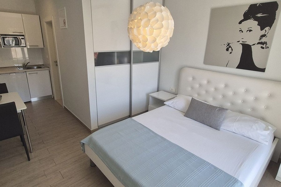 Modern stúdió franciaággyal és konyhával