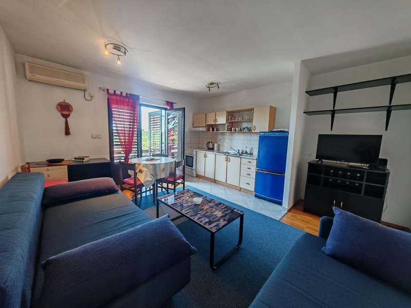 Nyitott konyhás nappali az apartmanban