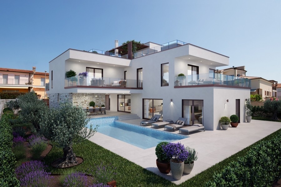 Vásároljon házat Horvátországban - medencés villa Novigrad közelében