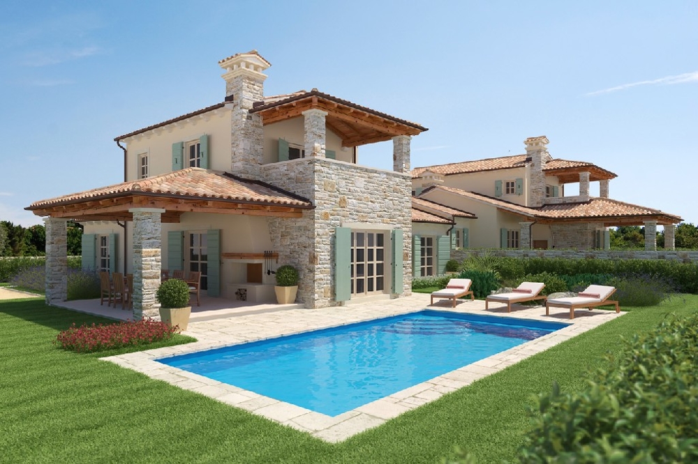 Tengerre néző kilátással a H594 luxusingatlanra Isztrián.