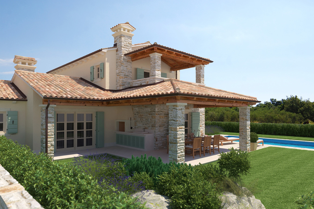 Gyönyörű kőházak Horvátországban - tengerre néző ingatlanok.