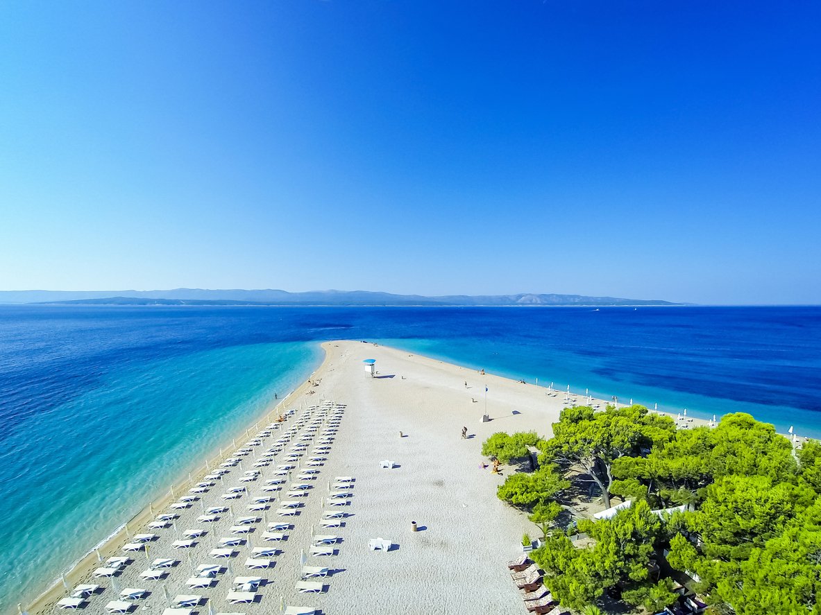 Zlatni Rat strand Brac szigetén, Horvátország